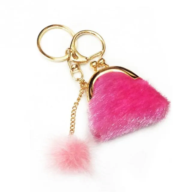 Fur Plush Handbag Keychain