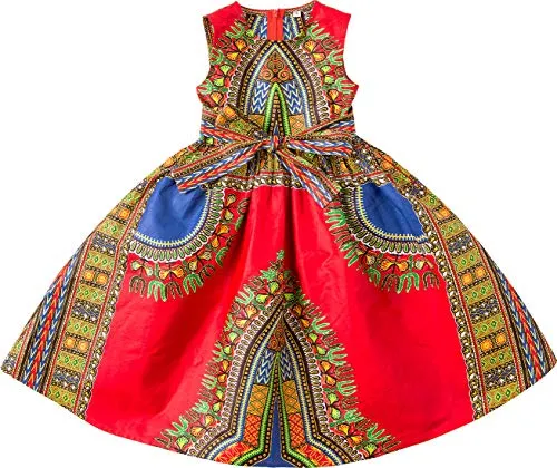 Girls Dashiki Print Dress Afrikan Tradition Dresses