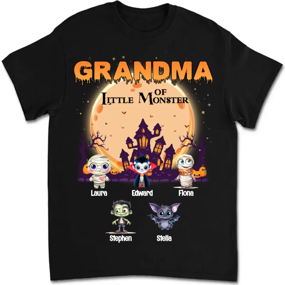 Grandma - Grandma Of Little Halloween Monster - Personalized Unisex T-shirt