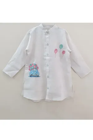 Hand painted car and balloon kurta shirt