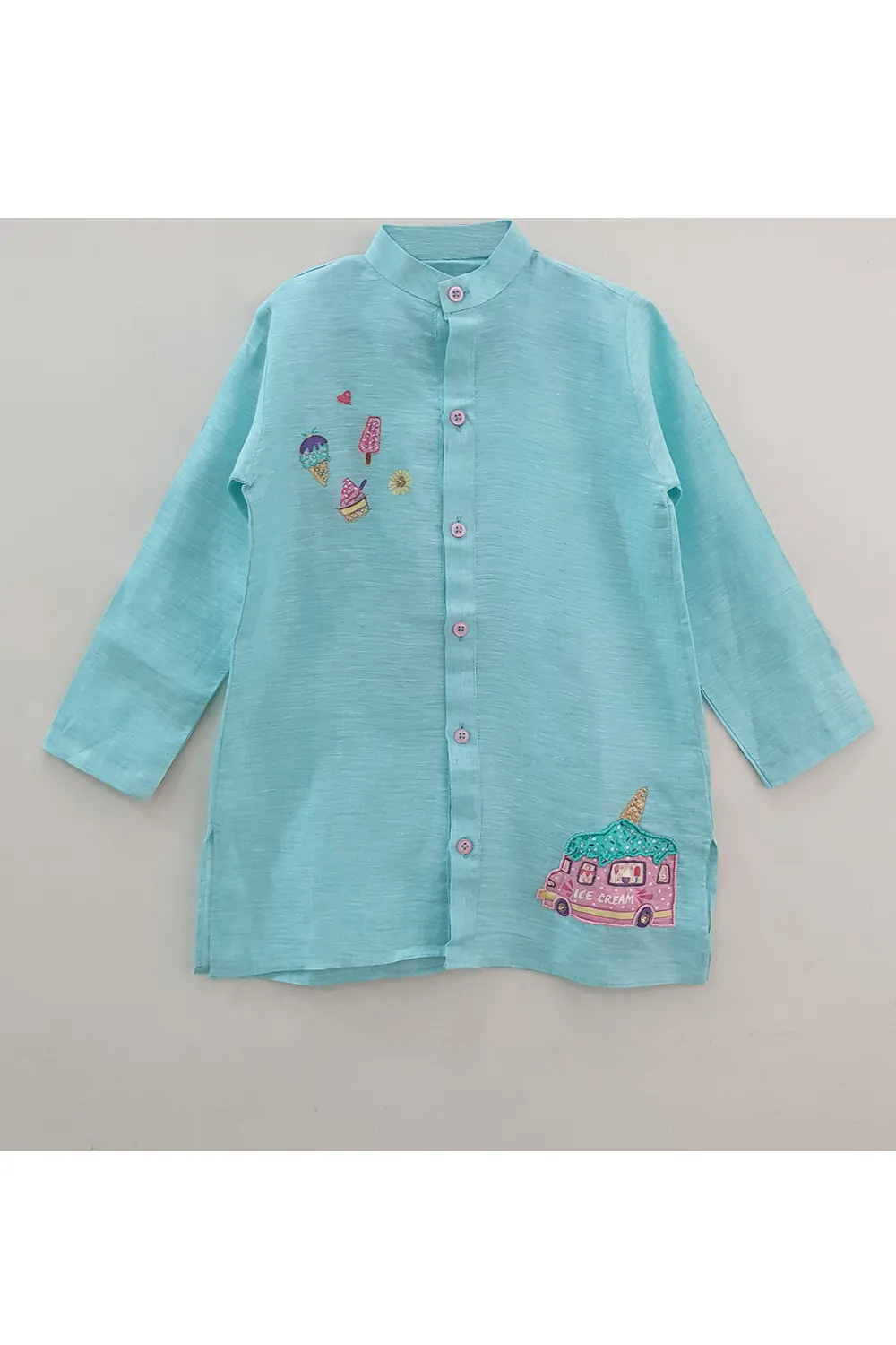 Hand painted ice cream van kurta shirt