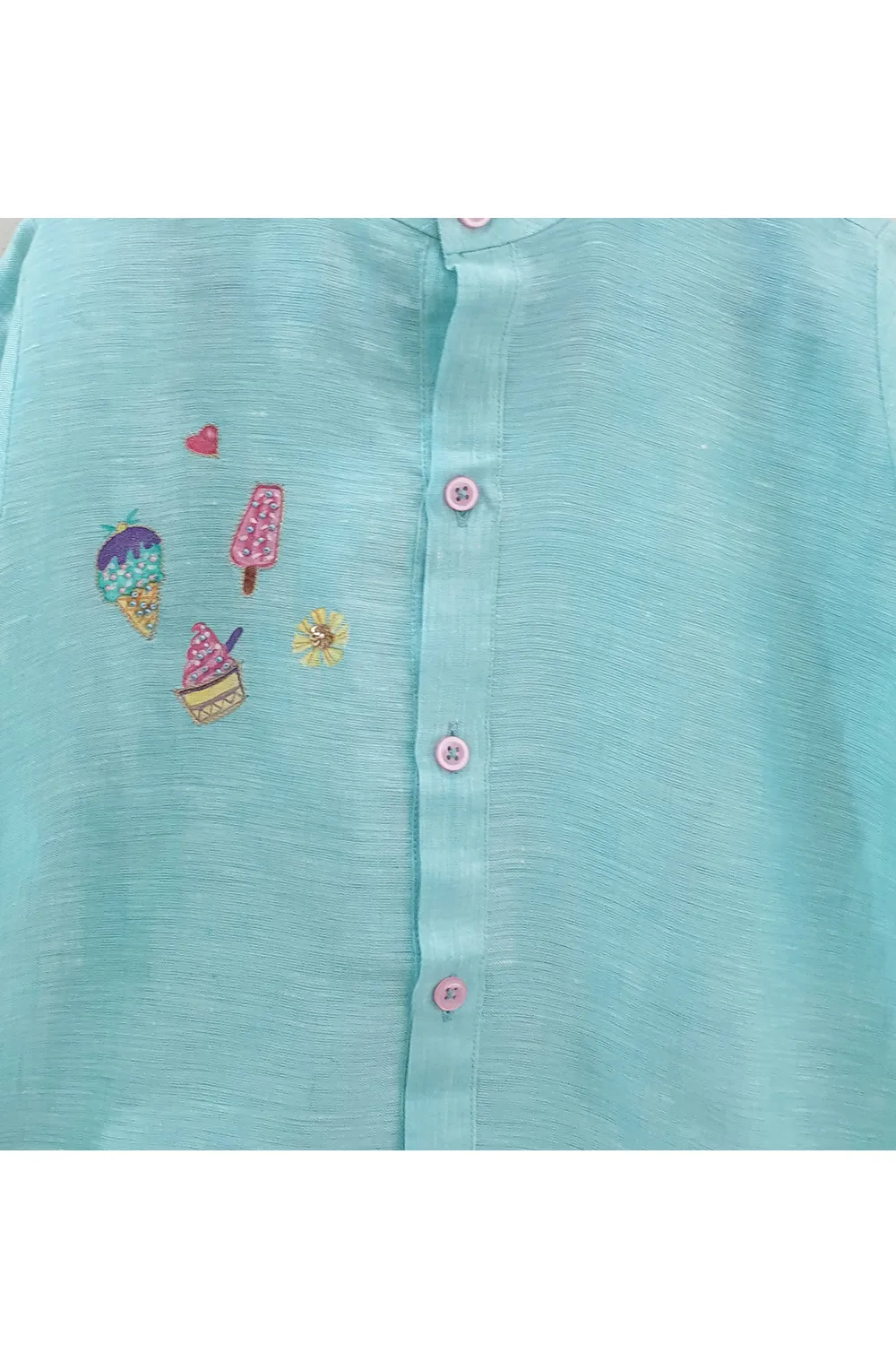 Hand painted ice cream van kurta shirt