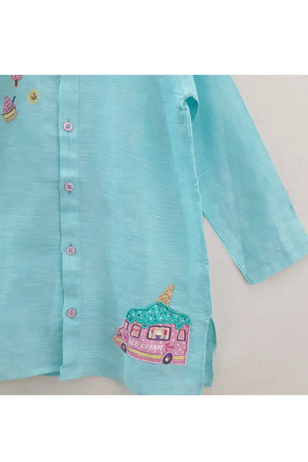 Hand painted ice cream van kurta shirt