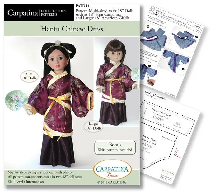 Hanfu Chinese Dress - Multi-Sized Pattern PDF or Print