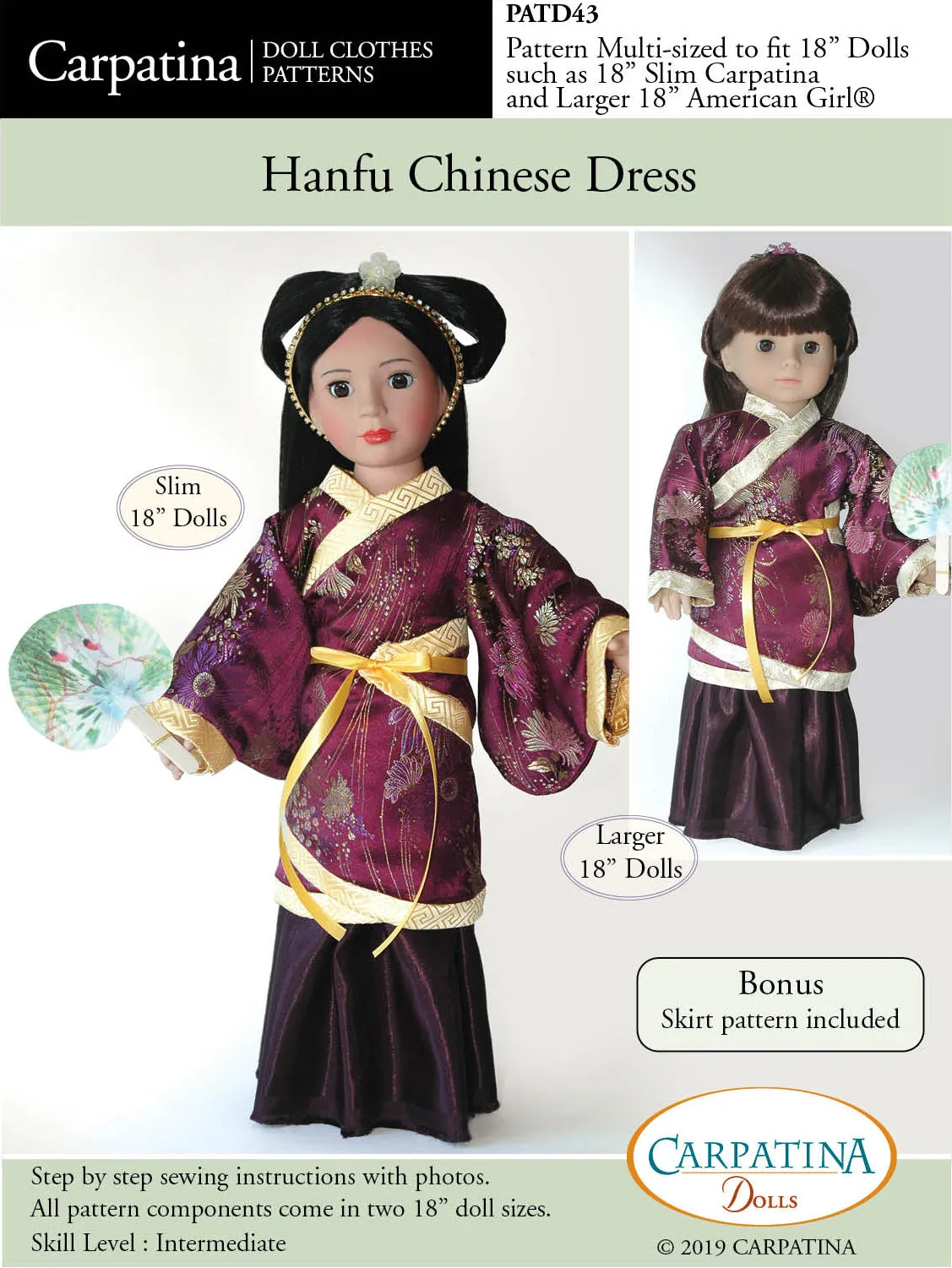 Hanfu Chinese Dress - Multi-Sized Pattern PDF or Print