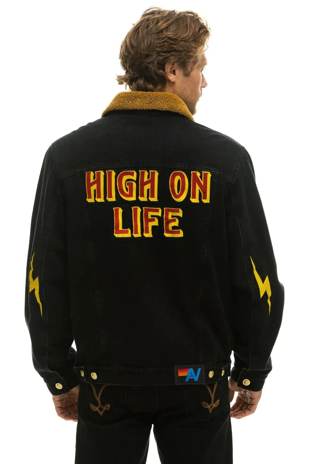 HIGH ON LIFE RANCH SHERPA DENIM JACKET - VINTAGE BLACK