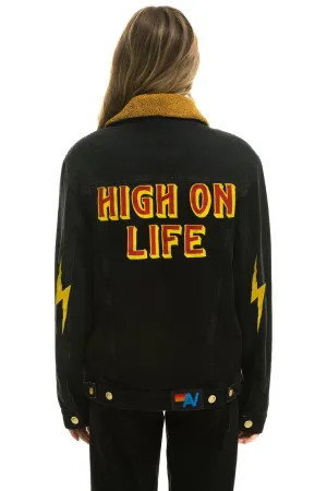 HIGH ON LIFE RANCH SHERPA DENIM JACKET - VINTAGE BLACK