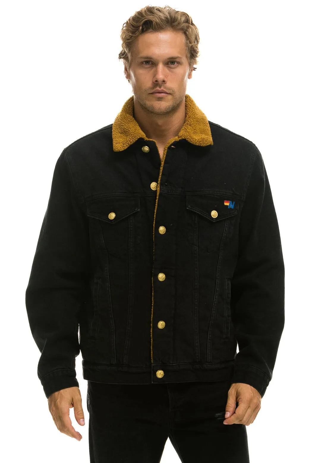 HIGH ON LIFE RANCH SHERPA DENIM JACKET - VINTAGE BLACK