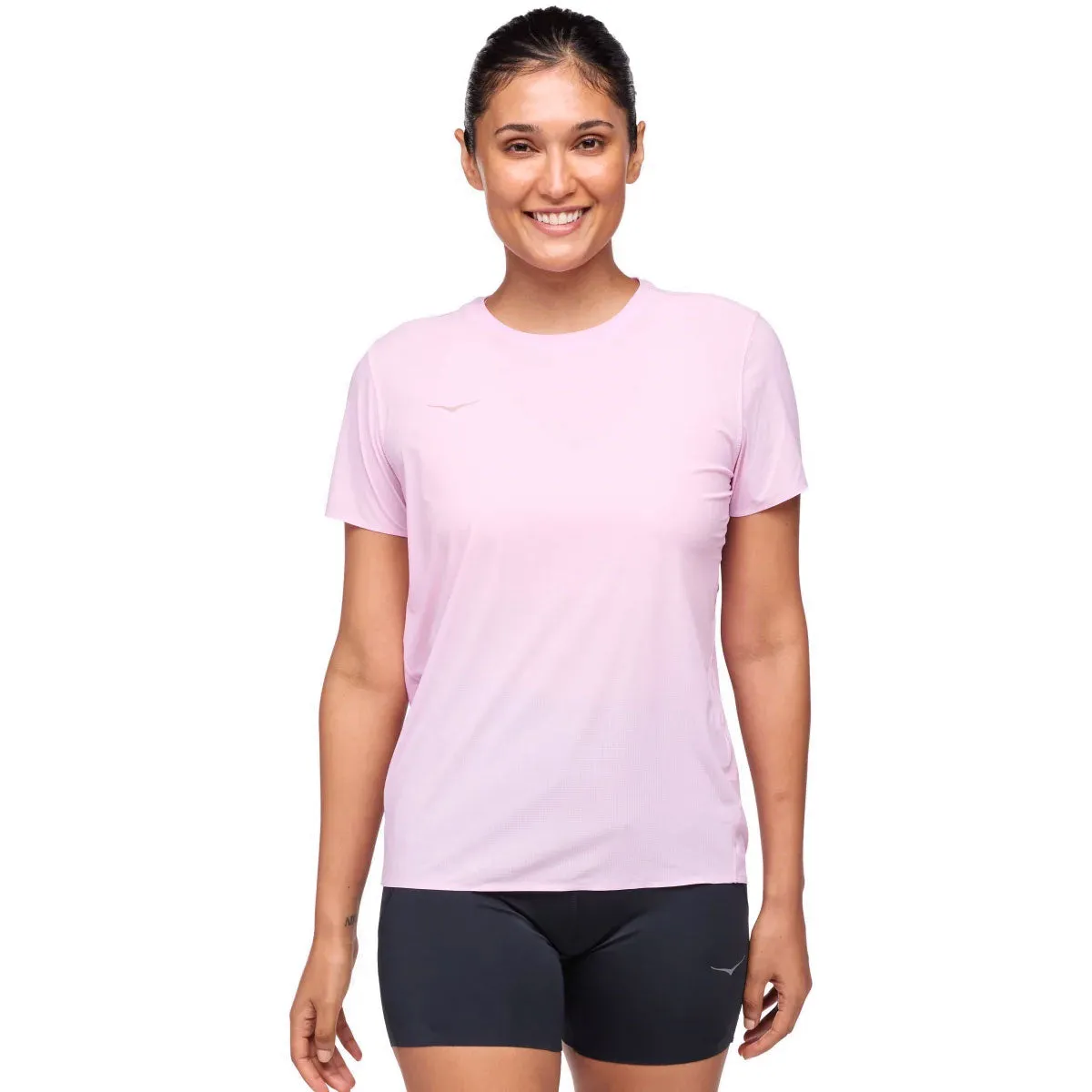 Hoka Airolite Run Short Sleeve Tee - Womens - Pink Twilight