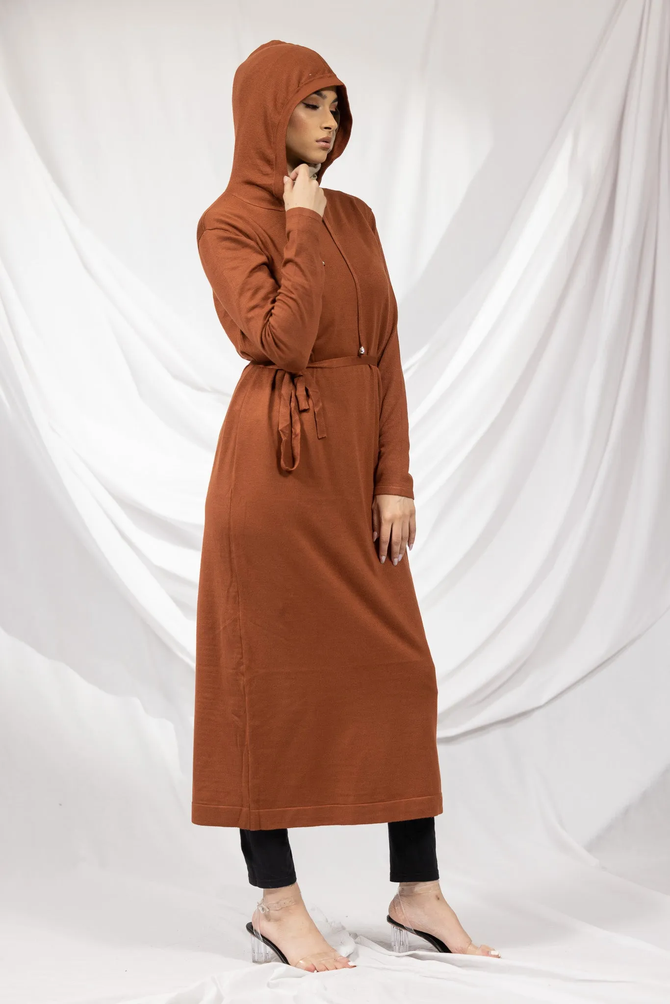 Hooded Knit Maxi Dress