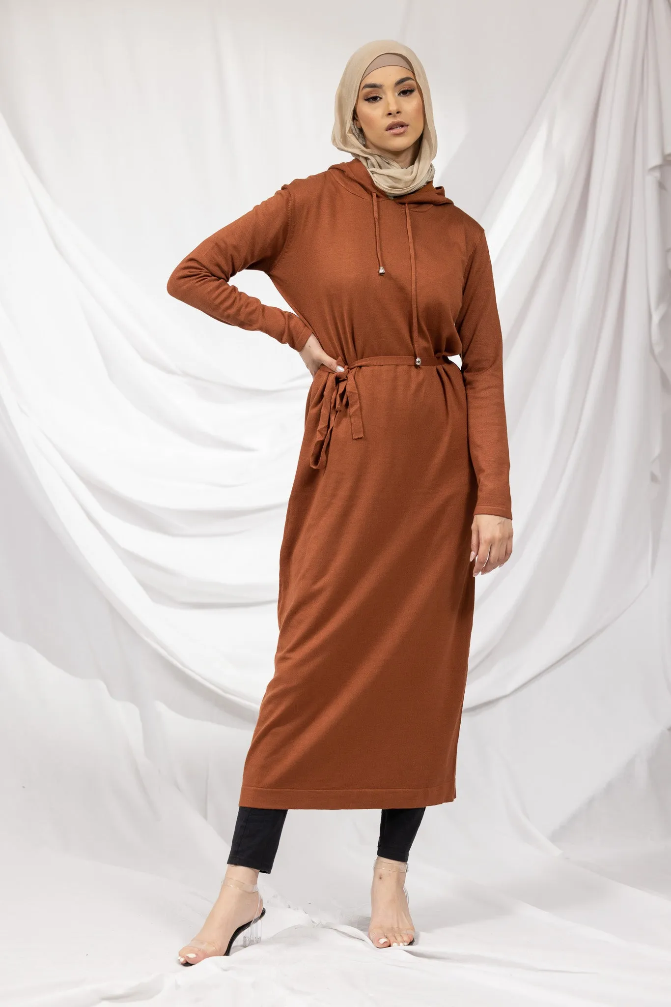 Hooded Knit Maxi Dress