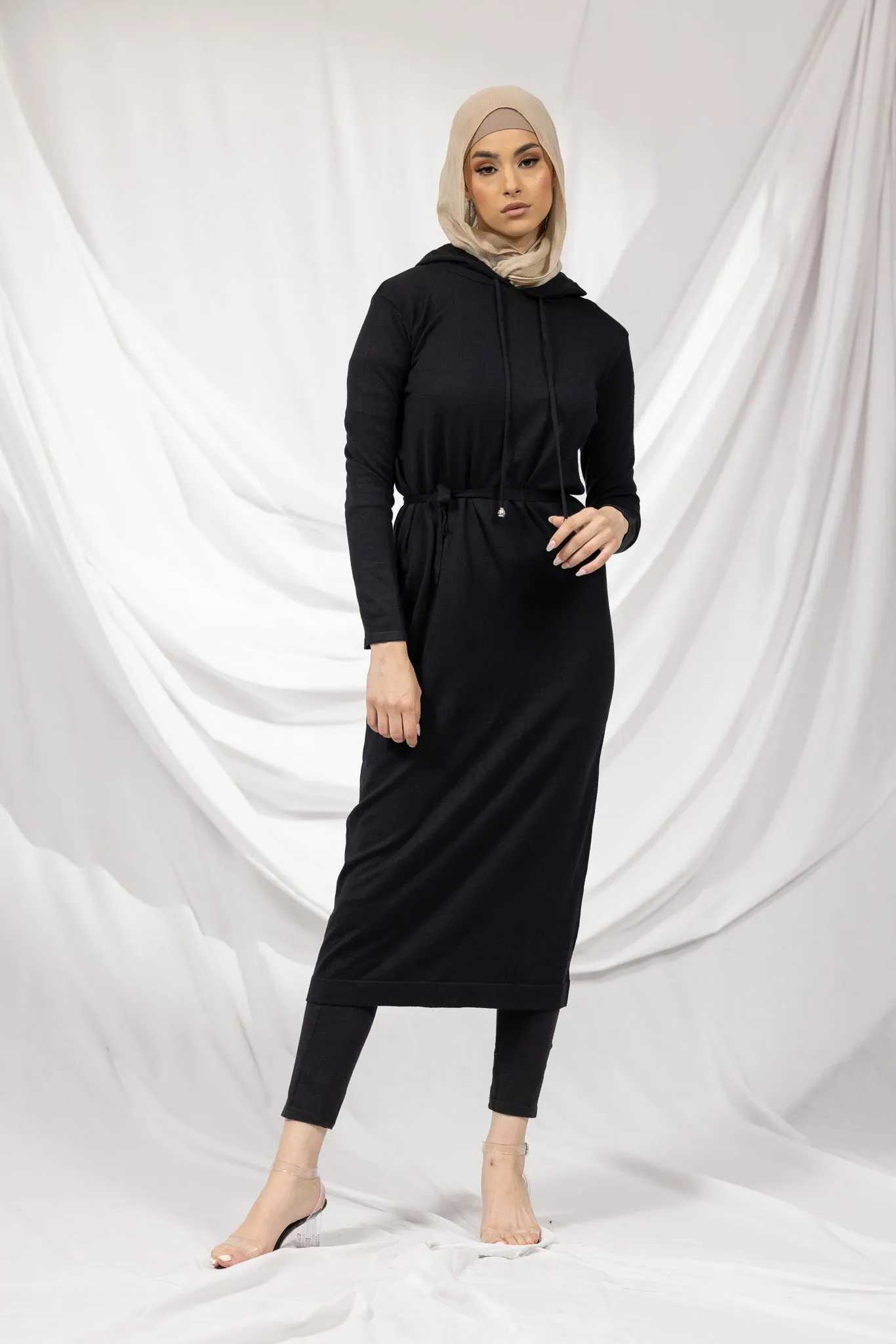 Hooded Knit Maxi Dress