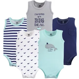 Hudson Baby Cotton Sleeveless Bodysuits, Whale