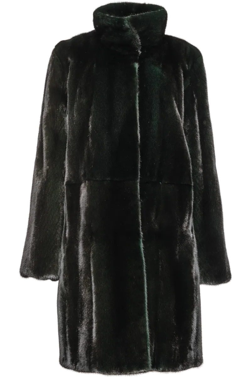 Hunter Green Mink Fur Coat