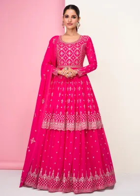 Incredible Pink Sharara Top Style Lehenga Anarkali