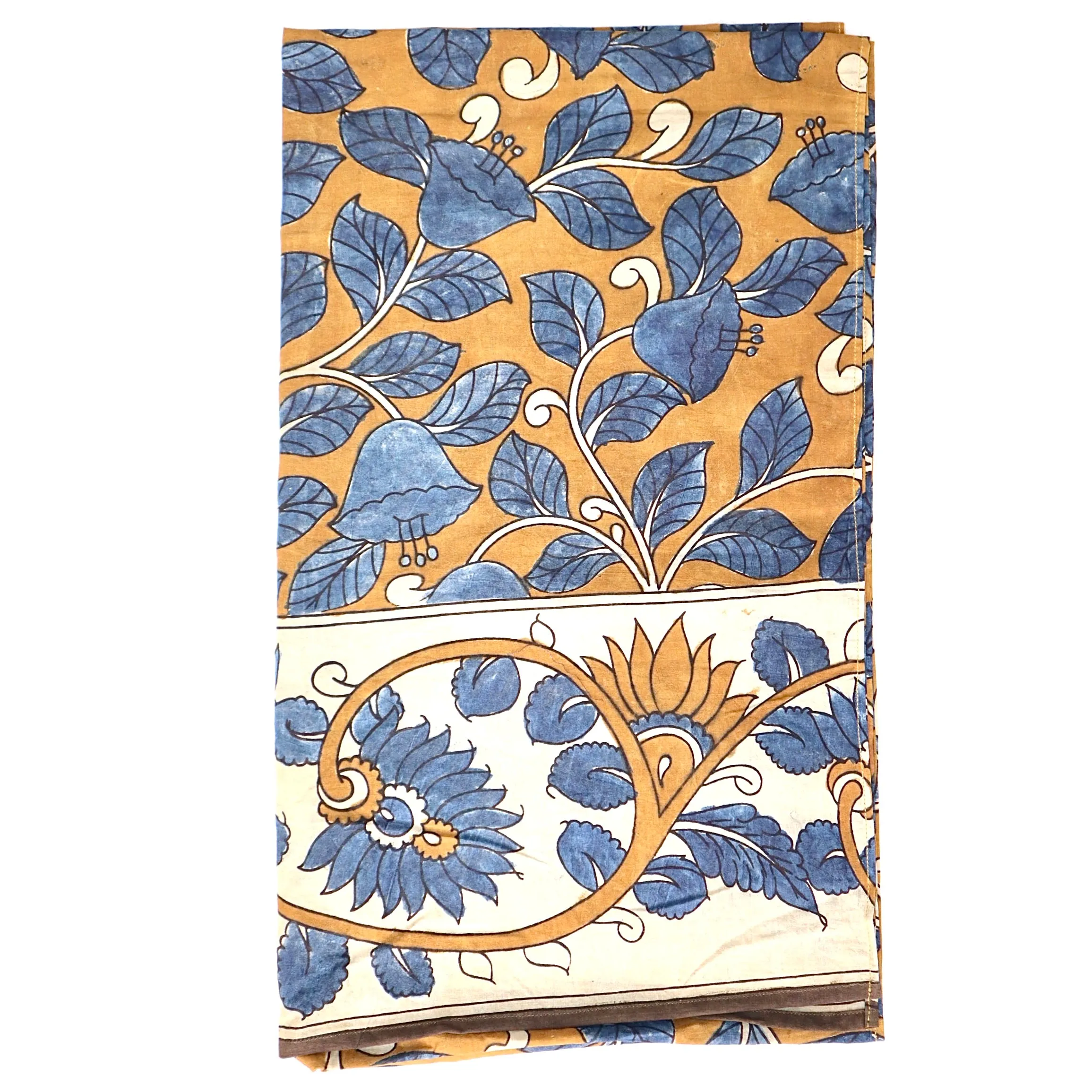 Indigo Meadow – Limited Edition Hand Painted Cotton Scarf(HS0016)