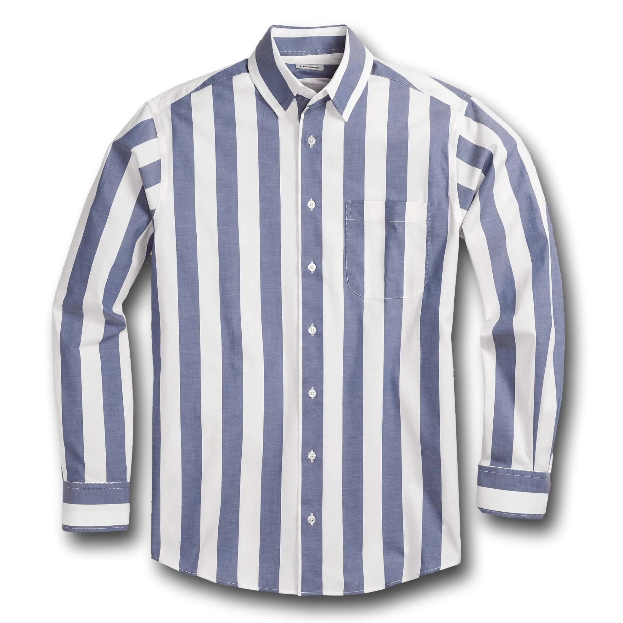 J. Peterman Men's Short Sleeve Subversive Striped Shirt