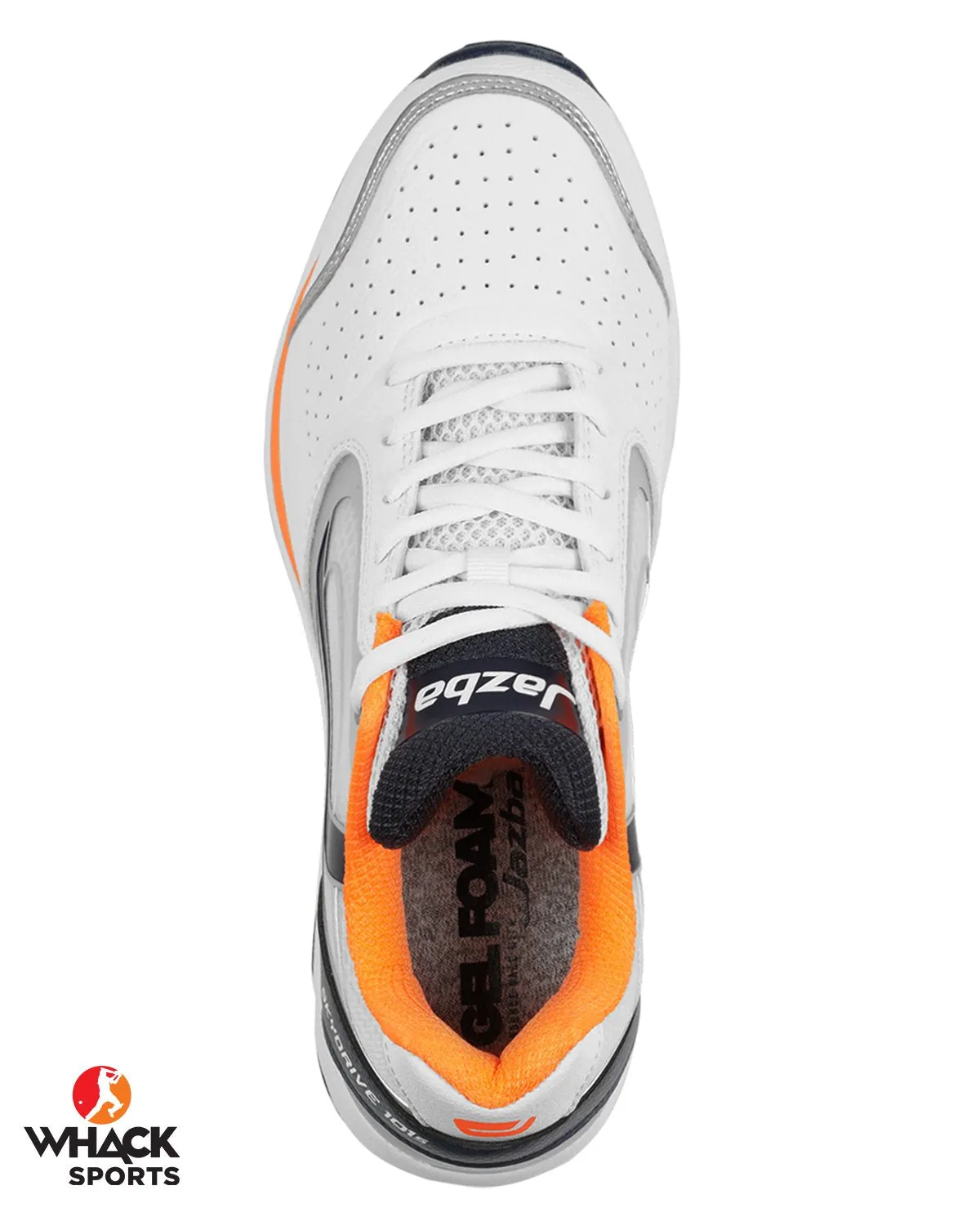 Jazba Sky Drive 101S Cricket Shoes - Steel Spikes - Navy/Orange