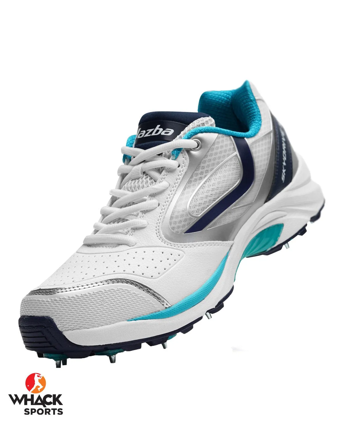 Jazba Sky Drive 101S Cricket Shoes - Steel Spikes - Navy/Teal