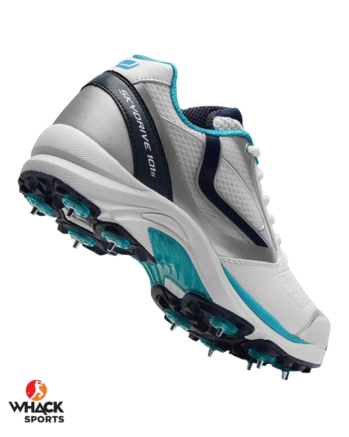 Jazba Sky Drive 101S Cricket Shoes - Steel Spikes - Navy/Teal