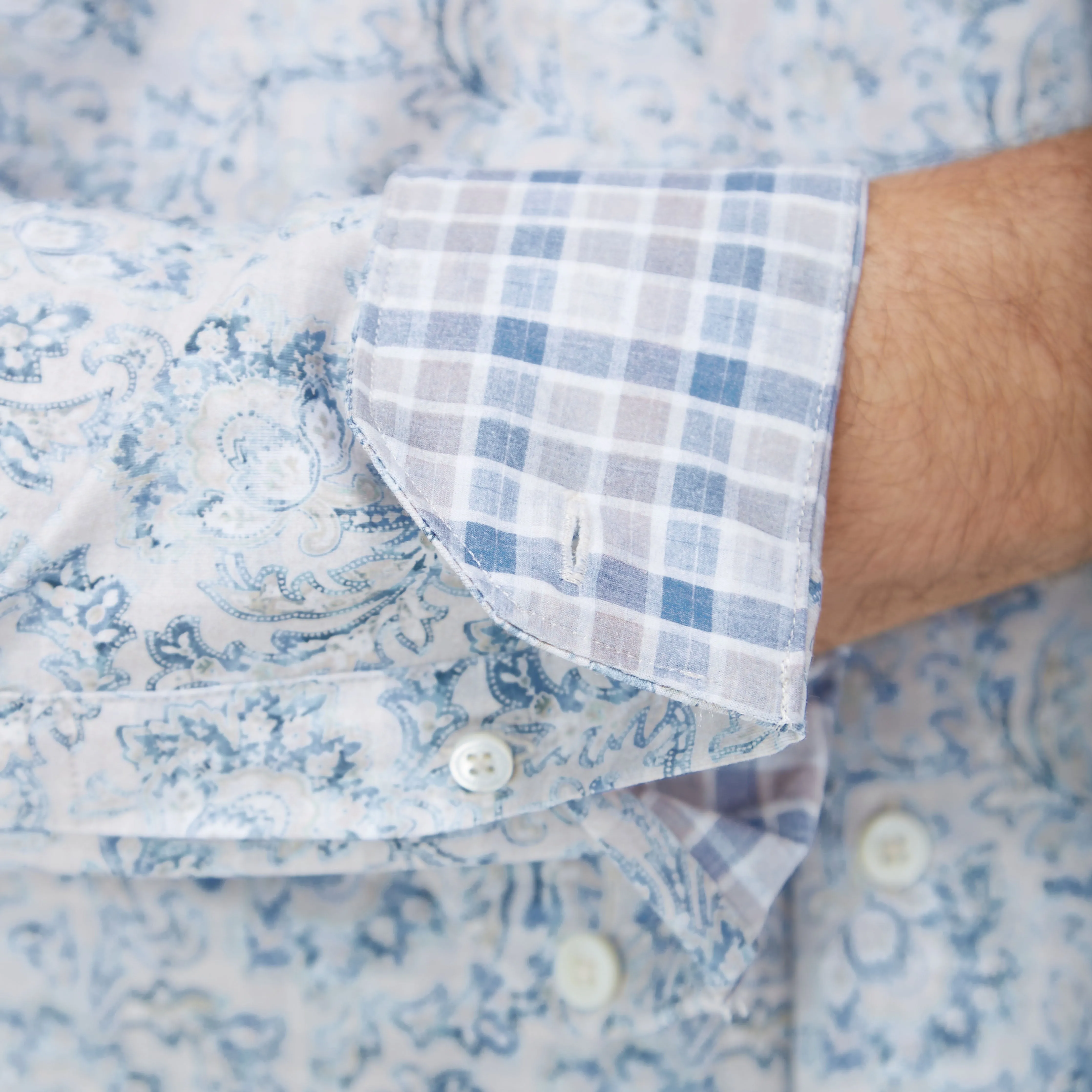 Jimmy Double Sided Floral/Check OoohCotton Shirt