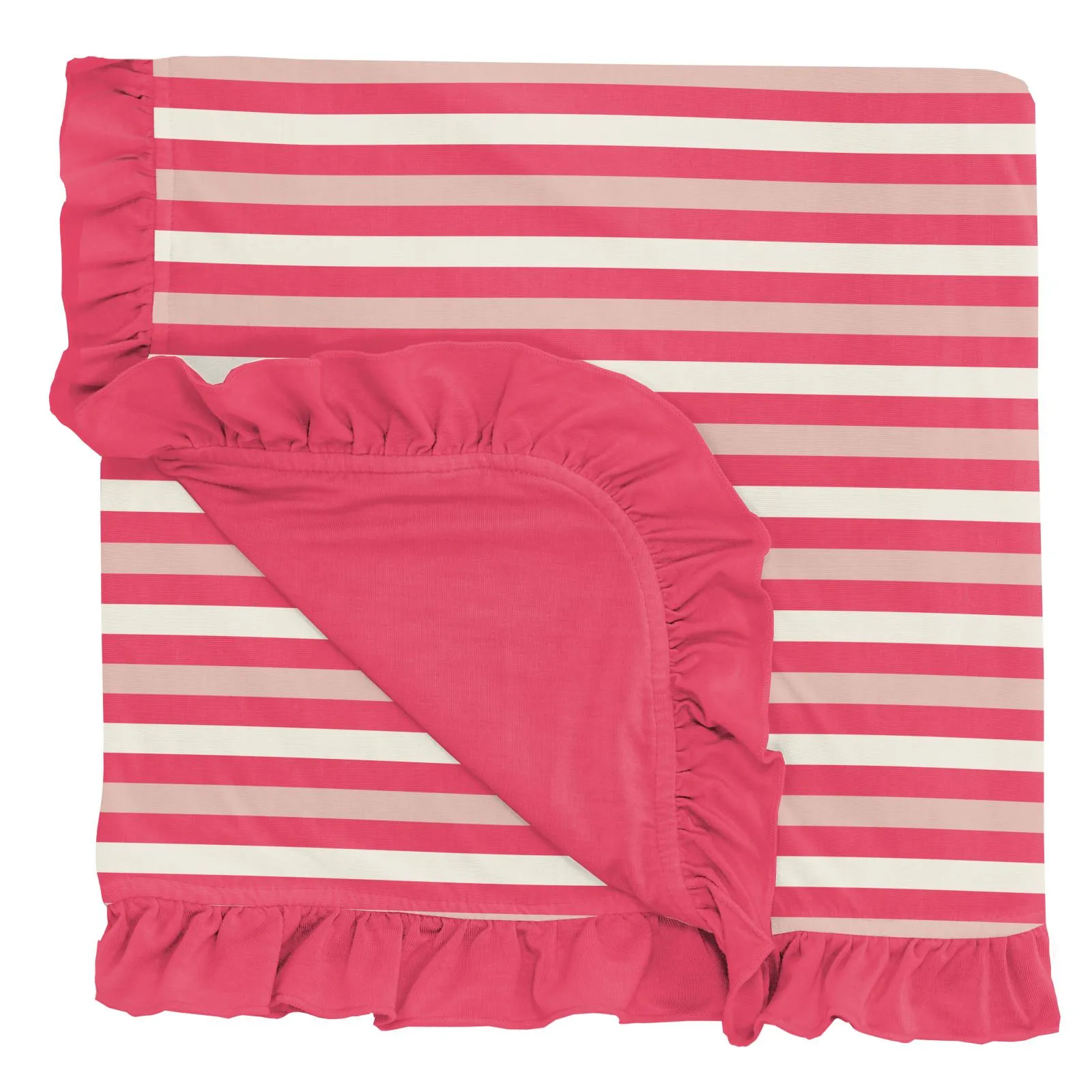 KicKee Pants Hopscotch Stripe Ruffle Toddler Blanket