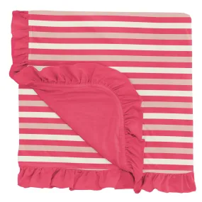 KicKee Pants Hopscotch Stripe Ruffle Toddler Blanket