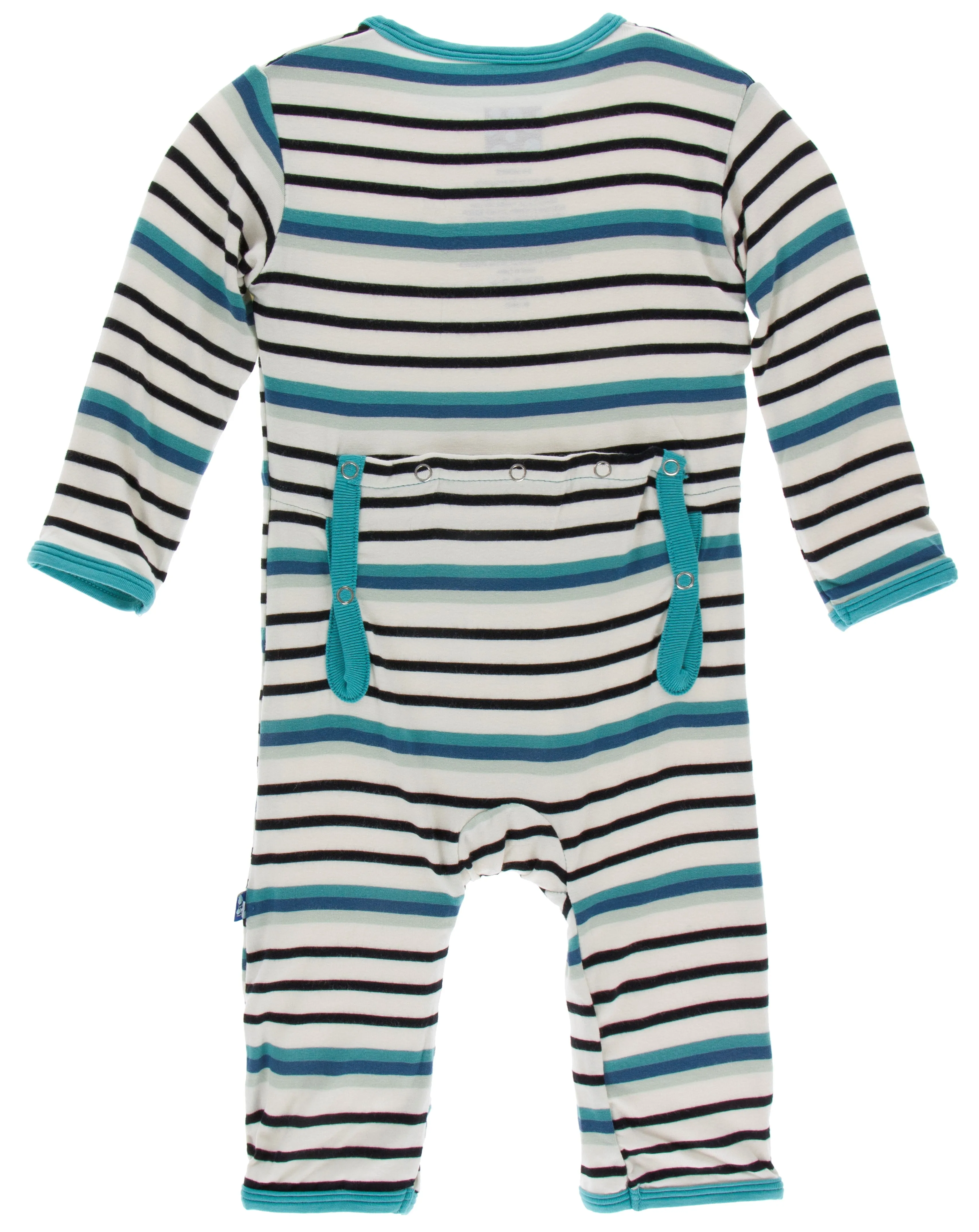 KicKee Pants Neptune Stripe Coverall with Zipper