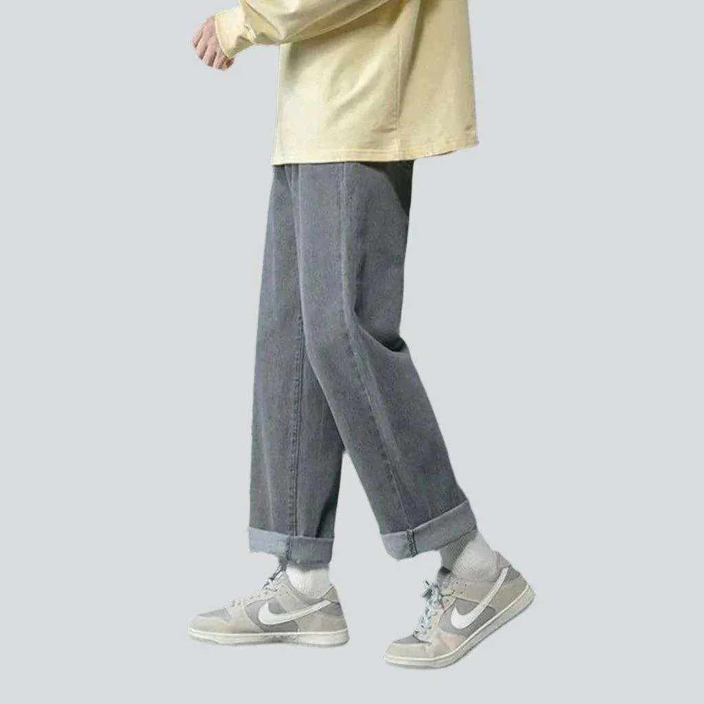 Korean streetwear loose denim pants