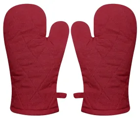 Kuber Industries Heat Resistant Cotton Kitchen Oven Mitt Microwave Gloves, Set of 2 (Maroon), Standard (HS40KUBMART023979)