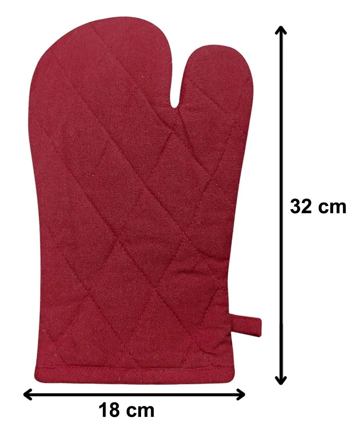 Kuber Industries Heat Resistant Cotton Kitchen Oven Mitt Microwave Gloves, Set of 2 (Maroon), Standard (HS40KUBMART023979)