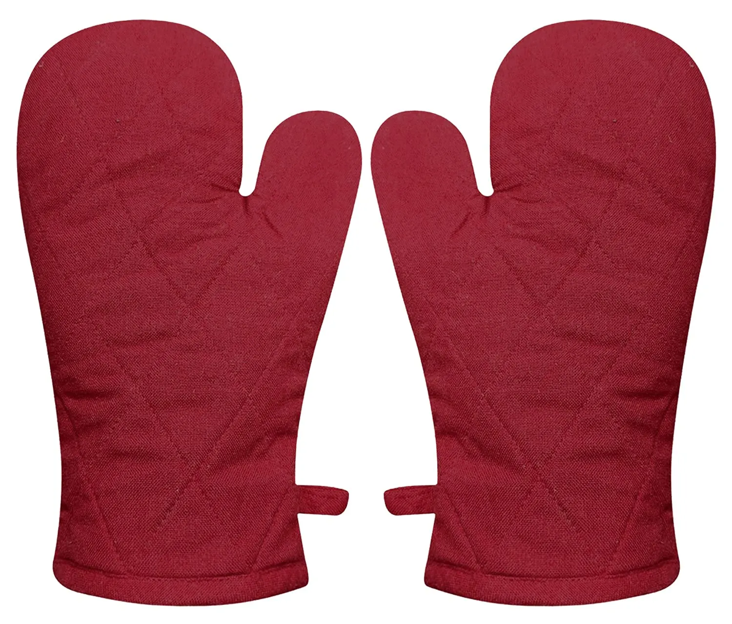 Kuber Industries Heat Resistant Cotton Kitchen Oven Mitt Microwave Gloves, Set of 2 (Maroon), Standard (HS40KUBMART023979)