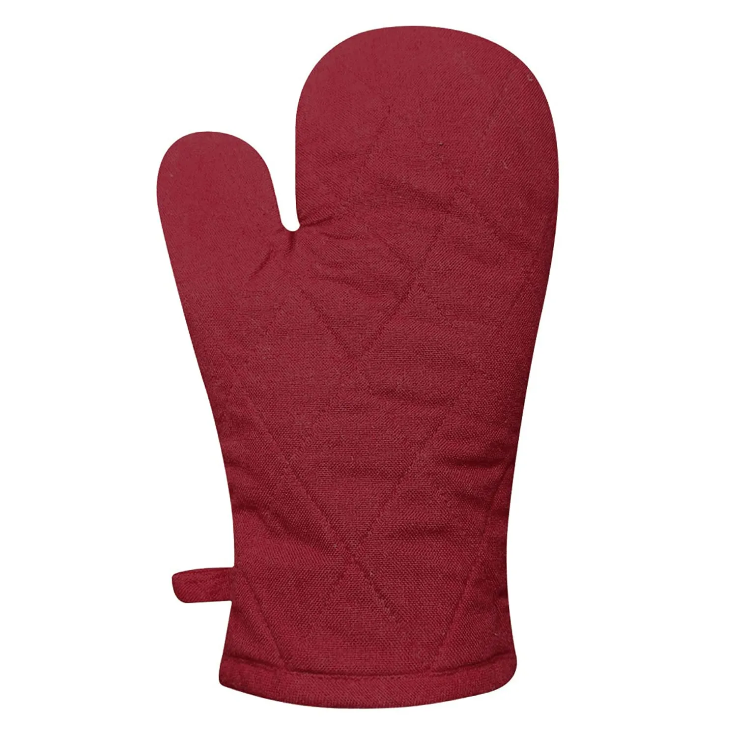 Kuber Industries Heat Resistant Cotton Kitchen Oven Mitt Microwave Gloves, Set of 2 (Maroon), Standard (HS40KUBMART023979)