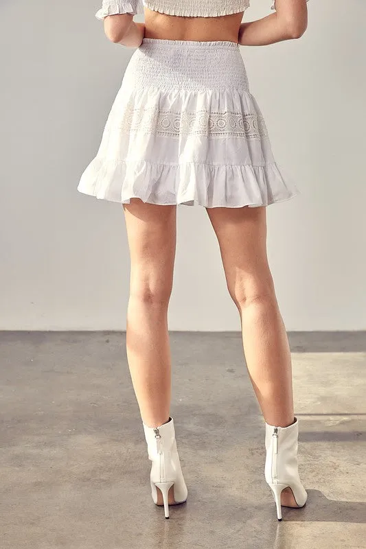 LACE TRIM DETAIL SKIRT