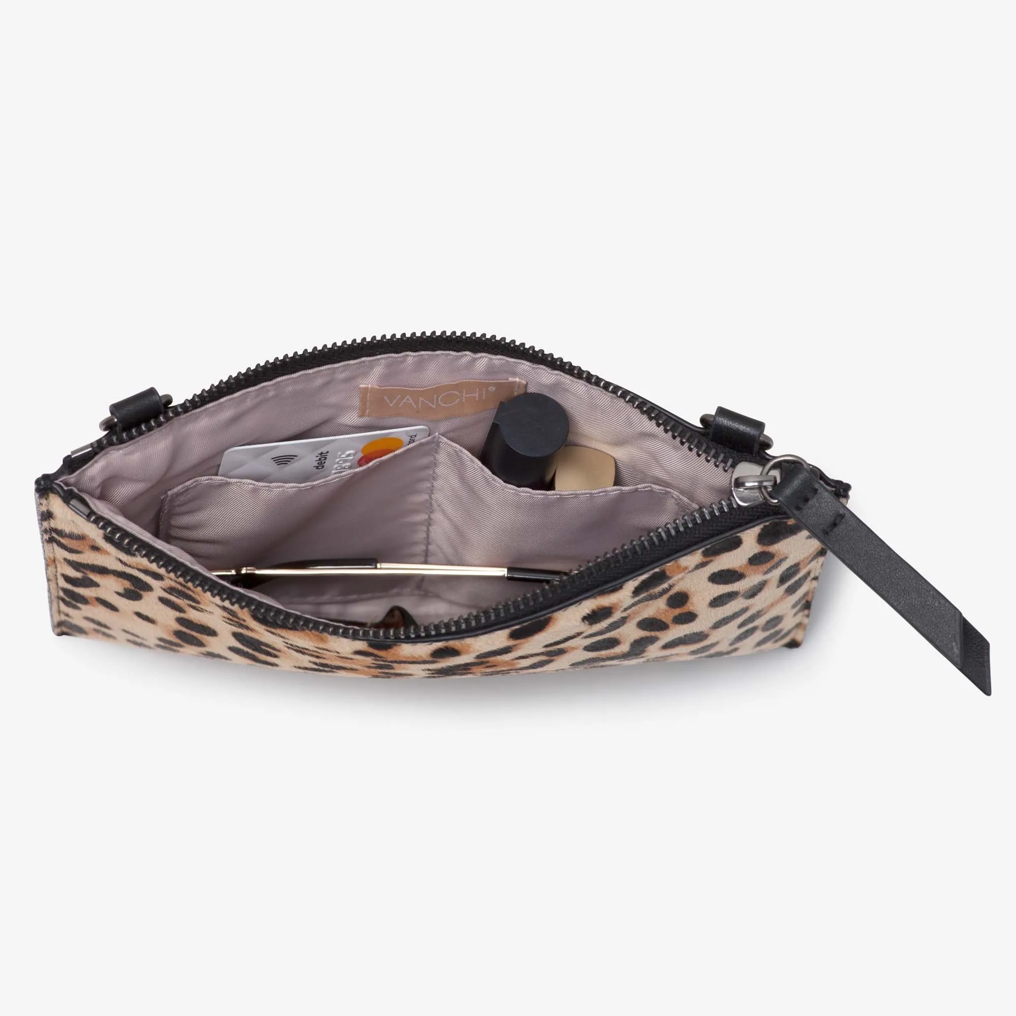 Leather Mini Clutch -  Leopard