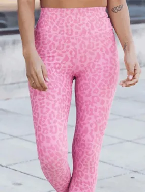 LEOPARD PRINT LEGGINGS - PINK