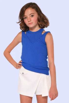 Little Girl’s Tween Chic Asymmetrical Pleated Skort