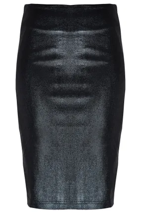 LUCY PARIS LOREIN Metallic Black Pencil Skirt