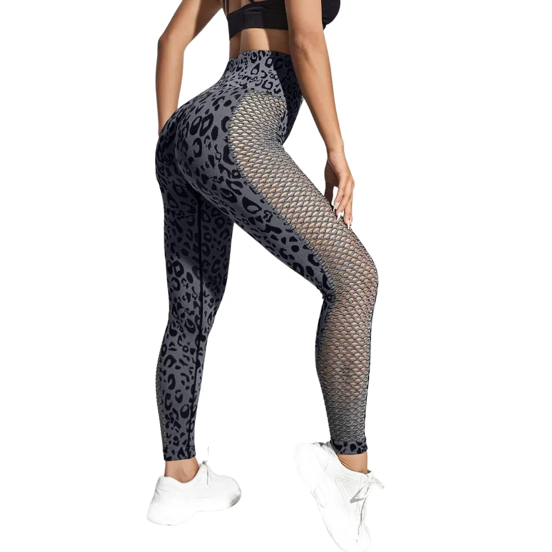 Madison Leopard Hollow Out Leggings