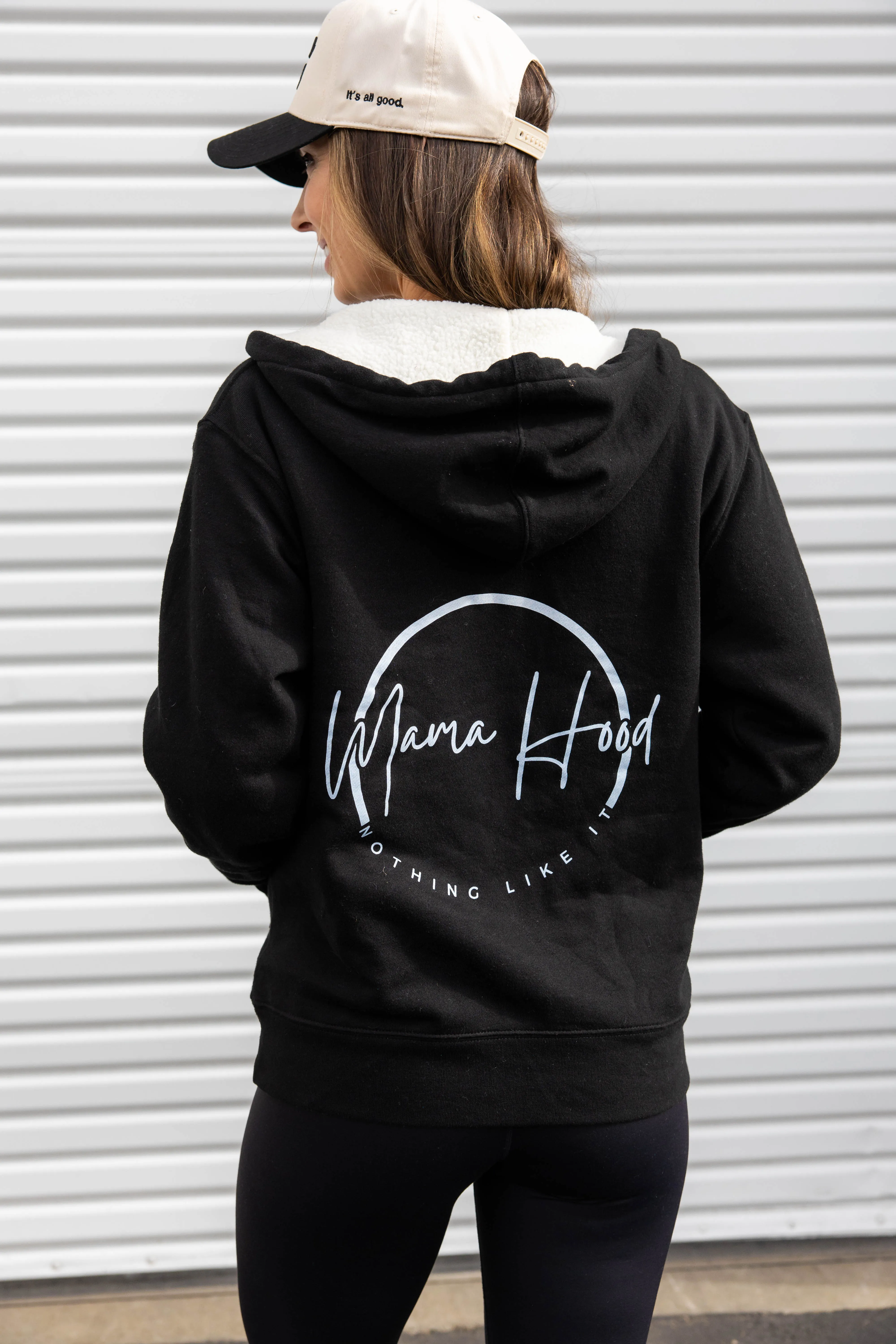 Mama Hood Sherpa Zip Up Hoodie