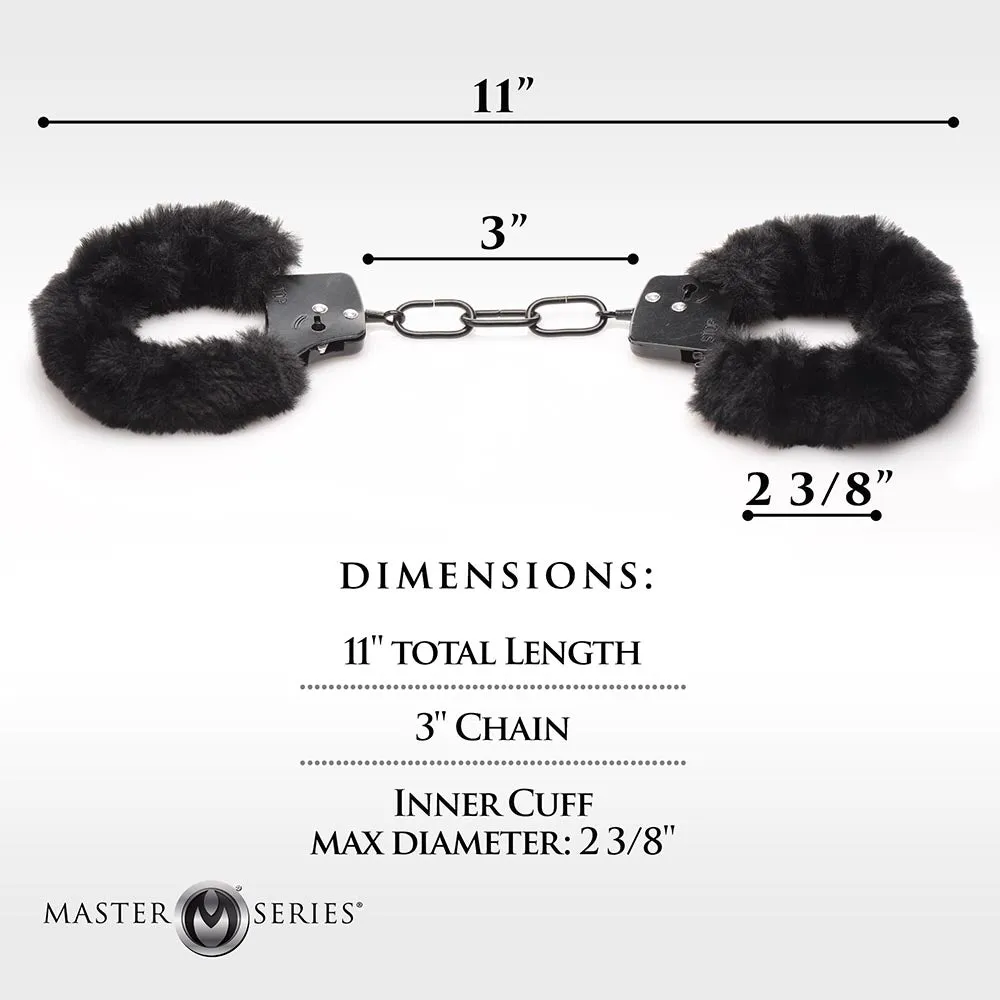 Master Series Cuffed in Fur Furry Handcuffs Black