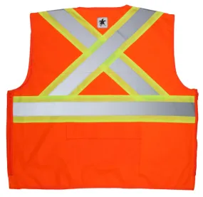 MCR Safety CSA,Survey Pocket, Orange Silv/Lime X4