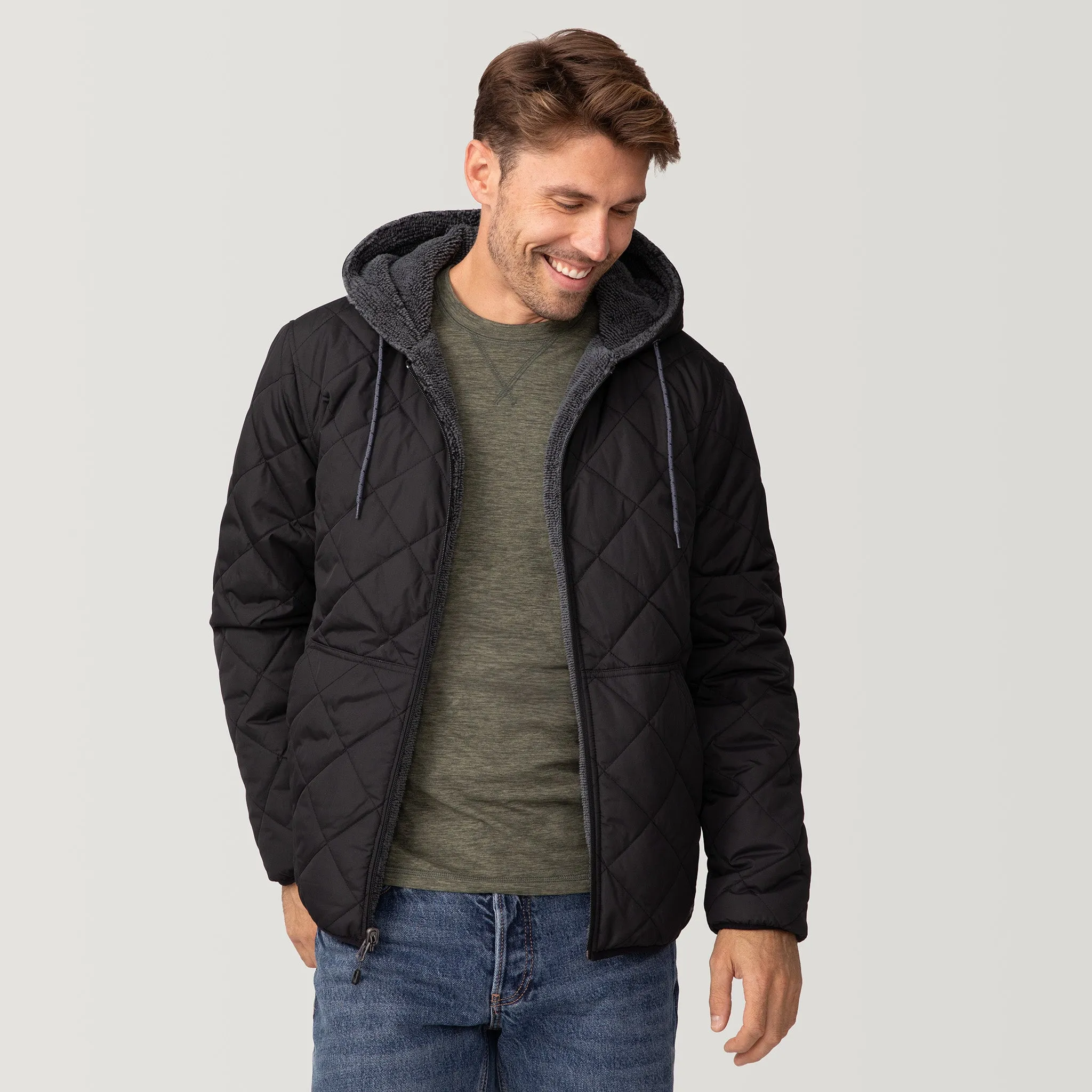 Men's Atlas Hooded Quilted Reversible Sherpa Jacket