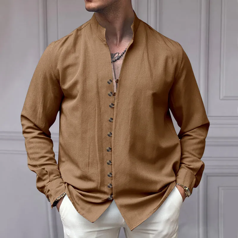 Men's Ethnic Style Linen Casual Loose Style Shirt