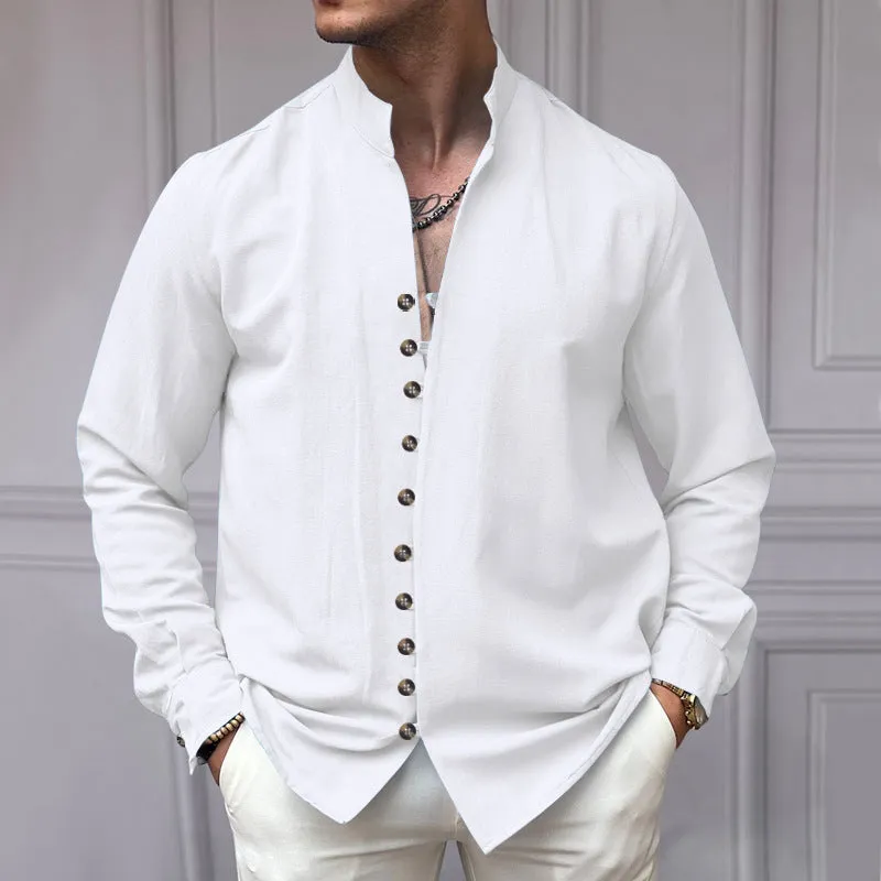 Men's Ethnic Style Linen Casual Loose Style Shirt