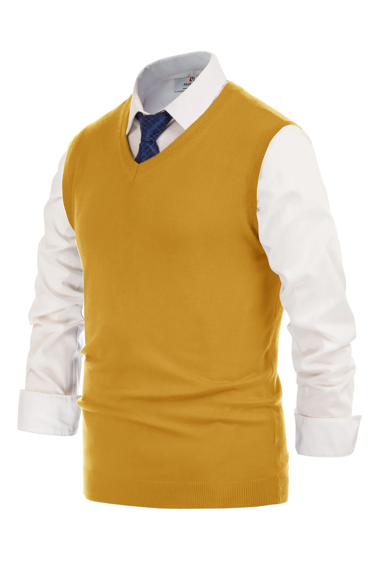 Mens V-Neck Knitted Sweater Vest Solid Plain Sleeveless Pullover Knitwears