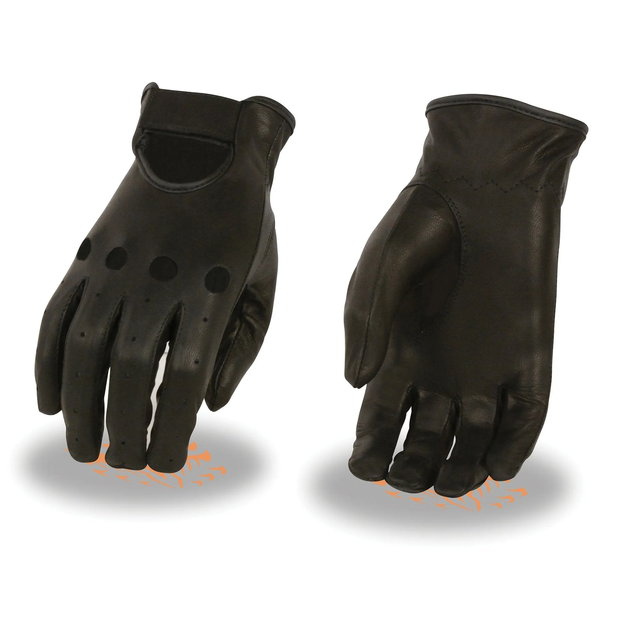 Milwaukee Leather SH721 Women's Black Leather Unlined Classic Driving Gloves