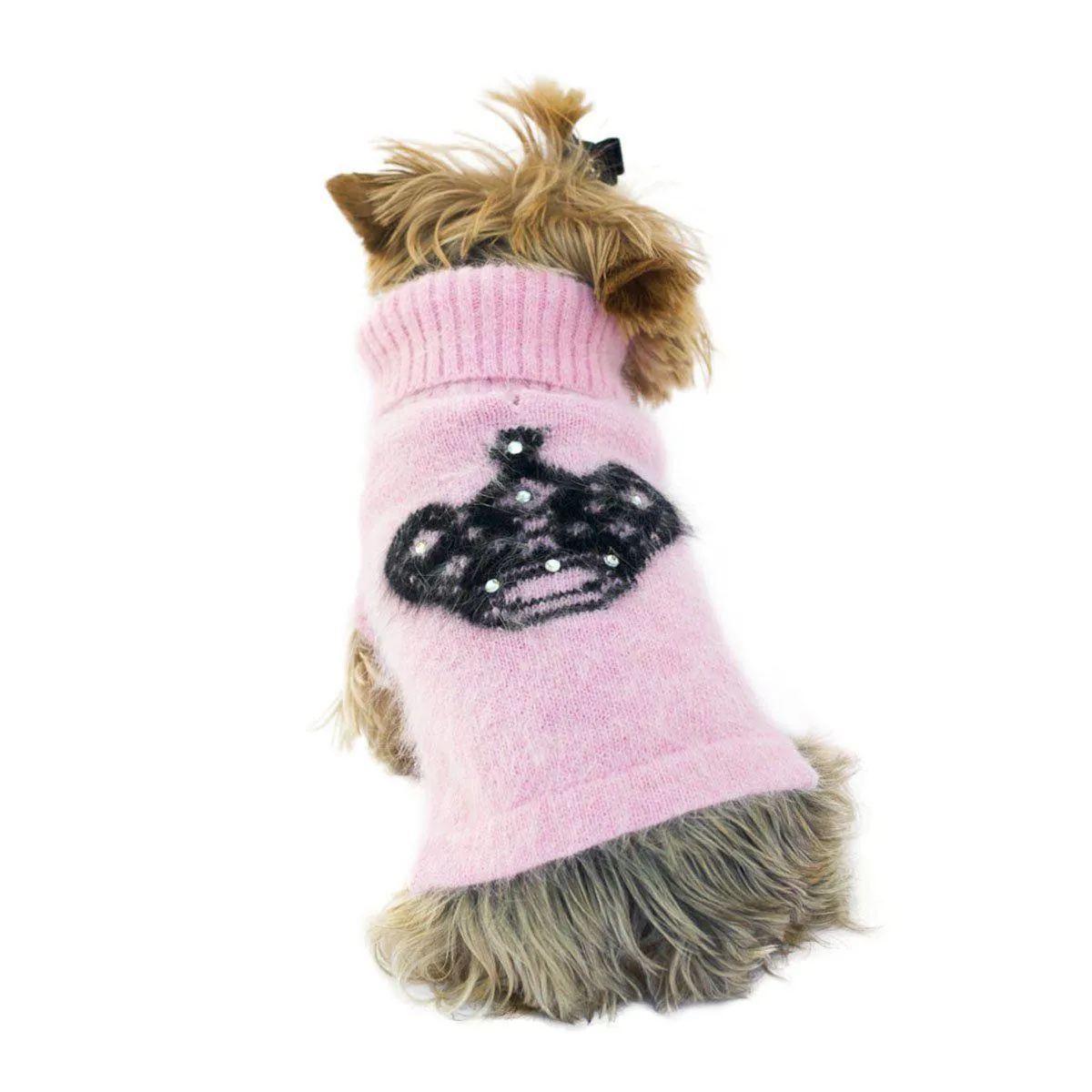 Mimi Crown Turtleneck Dog Sweater Pink