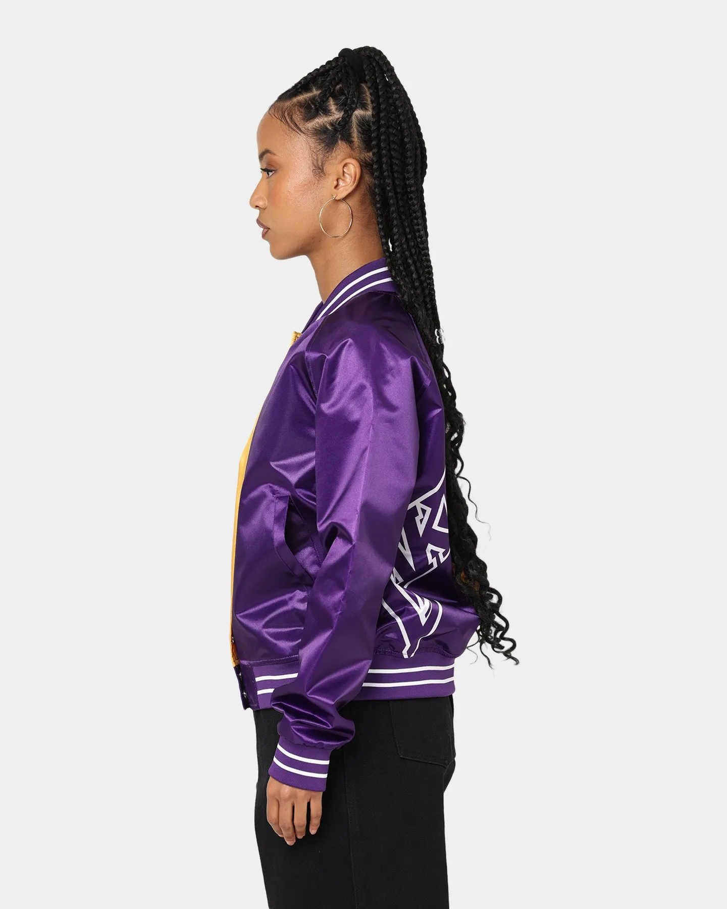 Mitchell & Ness Women's Los Angeles Lakers Big Face 5.0 Satin Jacket Yellow