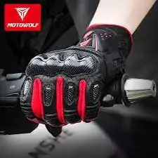 MOTOWOLF Motorcycle Gloves Leather Summer Breathable Carbon Fiber  Motocross Motorbike Riding Gloves